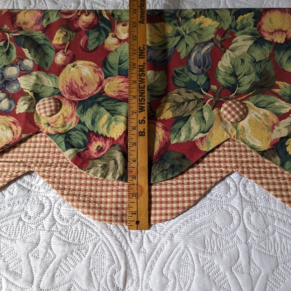 Custom valance/curtain fold over style floral fruit - Picture 2 of 6